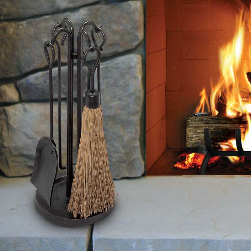 Pilgrim Home and Hearth 18008 Traditional Fireplace Tool Set 31 H/22 lb Burnished Bronze