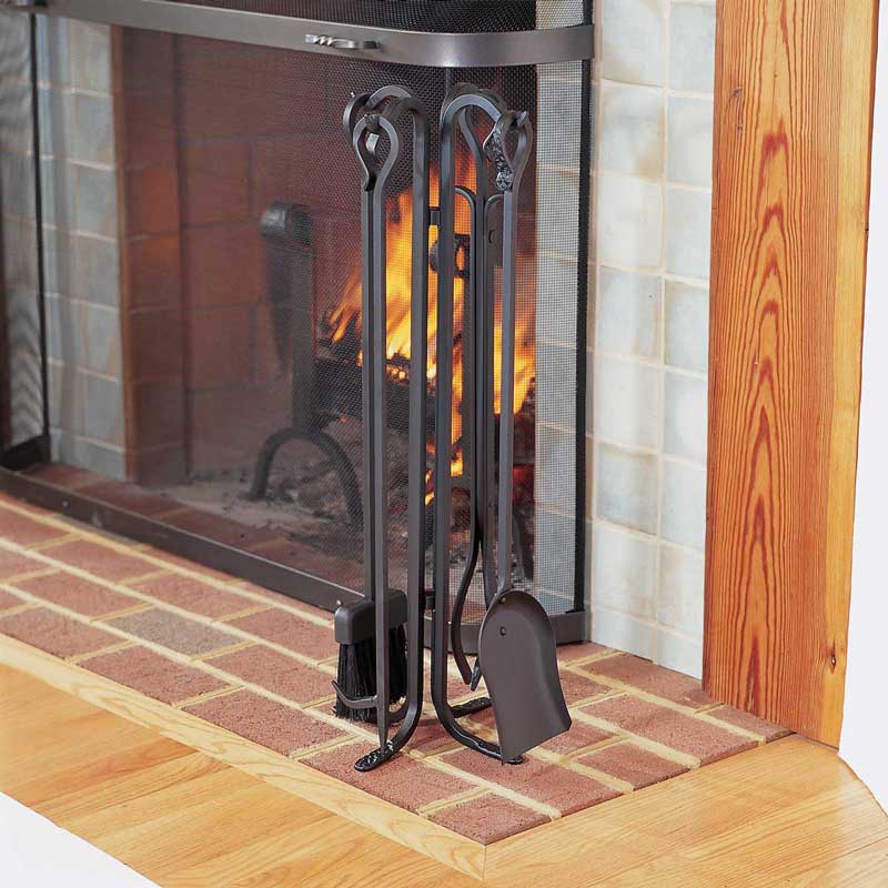 Pilgrim Home and Hearth 18003CB Pilgrim Forged Iron Fireplace Tool Set 28 Warm Matte Black