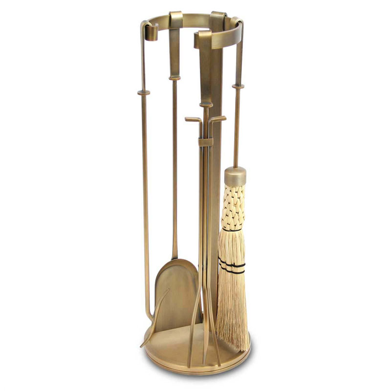 Mid Century Brass Tool Set Pilgrim, Brass Fireplace Tool Kit